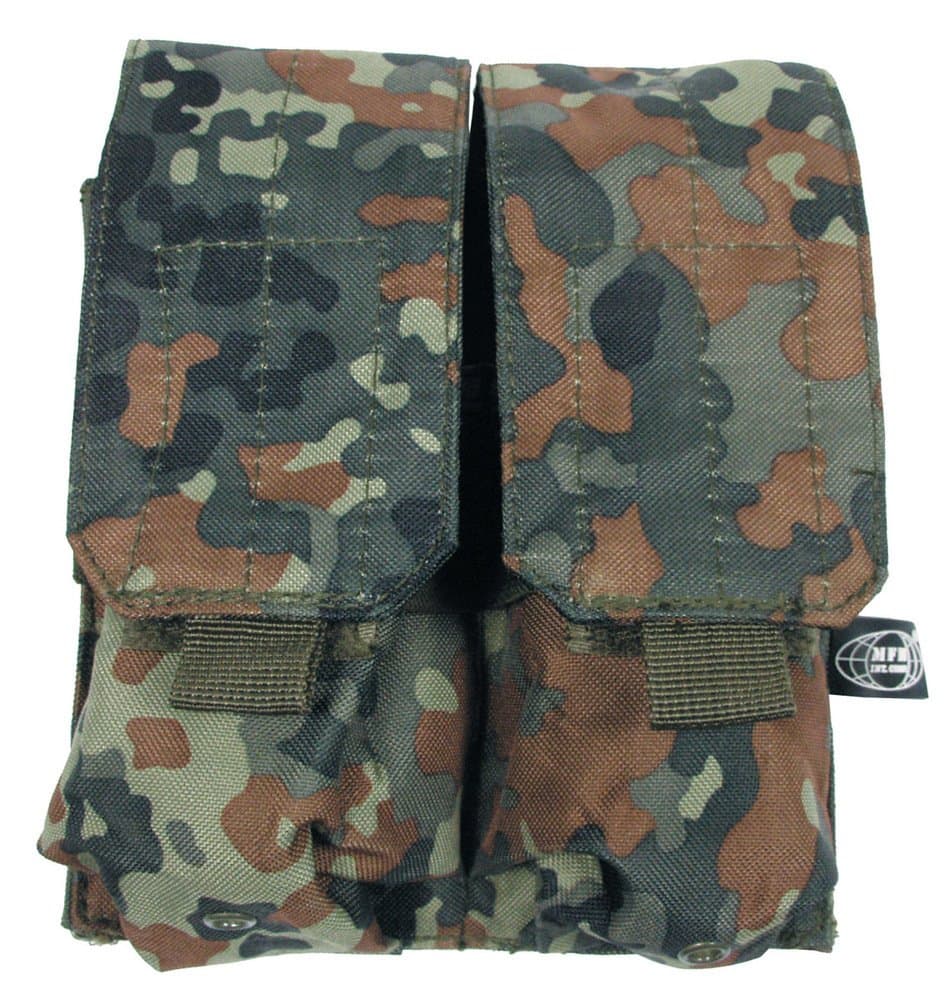 MFH Double Magazine Pouch MOLLE Flecktarn