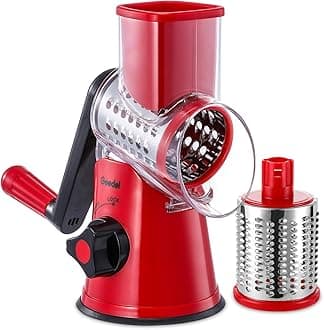 Geedel Rotary Cheese Grater, Kitchen Mandoline Vegetable Slicer with 2 Interc...