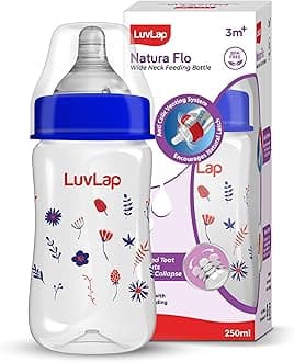Anti-Colic Wide Neck Natura Flo Baby Feeding Bottle, 250ml, New Born / Infants / Toddler upto 3 years, Floral, BPA Free