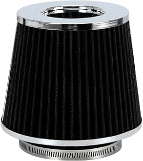 PTNHZ Universal Black 3.5" 89mm High Flow Cold Air Intake Cone Air Filter Power Intake Air Inlet System Air Cleaner