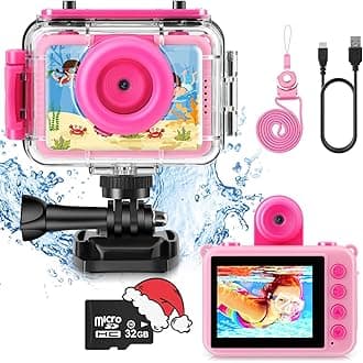 Kids Camera for 3-8 Years Old Toddlers Childrens Boys Girls Christmas Birthday Gifts Selfie Digital Toy Camera with 32GB SD Card