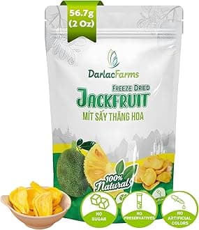 DARLAC FARMS Freeze Dried Jackfruit Bites, 2 Oz – 100% Fruit Only, No Sugar Added, Crispy Tropical Fruit Snacks, Healthy Dried Fruit Snack for Kids & Adults, Vegan, Gluten-Free (Pack 1)
