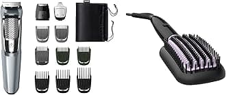PHILIPS 50 Watt Thermo Protect Technology Heated Hair Straightening Brush & Multi Grooming Kit MG3760/33, 11-in-1 (New Model), Face, Head and Body - All-in-one Trimmer.