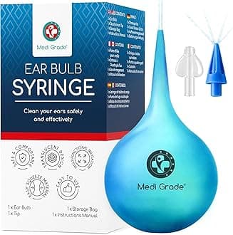 Ear Bulb Syringe 75ml (2.54 fl oz) – Quad Stream Ear Syringe for Ear Irrigation - Gentle Earwax Removal Tool – Bulb Syringe Ear Wax - with Travel Friendly Ear Cleaning Kit