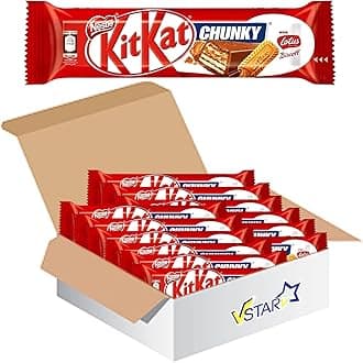 VSTAR All Chocolate Bars Collection (Kiit Kat Chunky Lotus Biscoff Milk Bar 42g, Half Box)