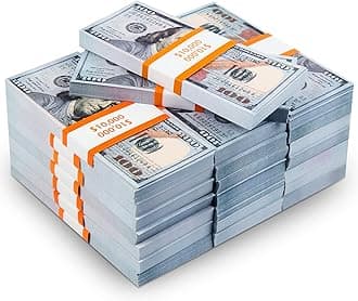 Fake Money 300 PCS Prop Money 100 Dollar Bills Realistic, Full Print 2 Sided Play Money 30000 Dollar Bills for Kids Party, Movies, Decorations, Teaching and Birthday Party, Videos and Wedding