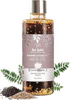 Curry Sesame Hair Oil For Oily, Normal, Curly, Colored Hair With 16 Herbs, Coconut & Amla (100ml)