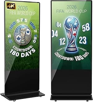 65 inch Indoor Digital Signage 4K Touchscreen,CMS Software,IPS Floor Standing Digital Kiosks Interactive Displays with WiFi HDMI/USB Input Auto AD Player, Android OS Black