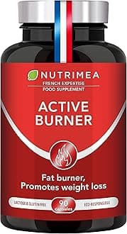 Super Strong Fat Burner | Powerful Complex of Slimming Plants Including Ginger | Efficient Slimming Effect | Active Burner | 90 Vegan Capsules | Nutrimea | French Expertise