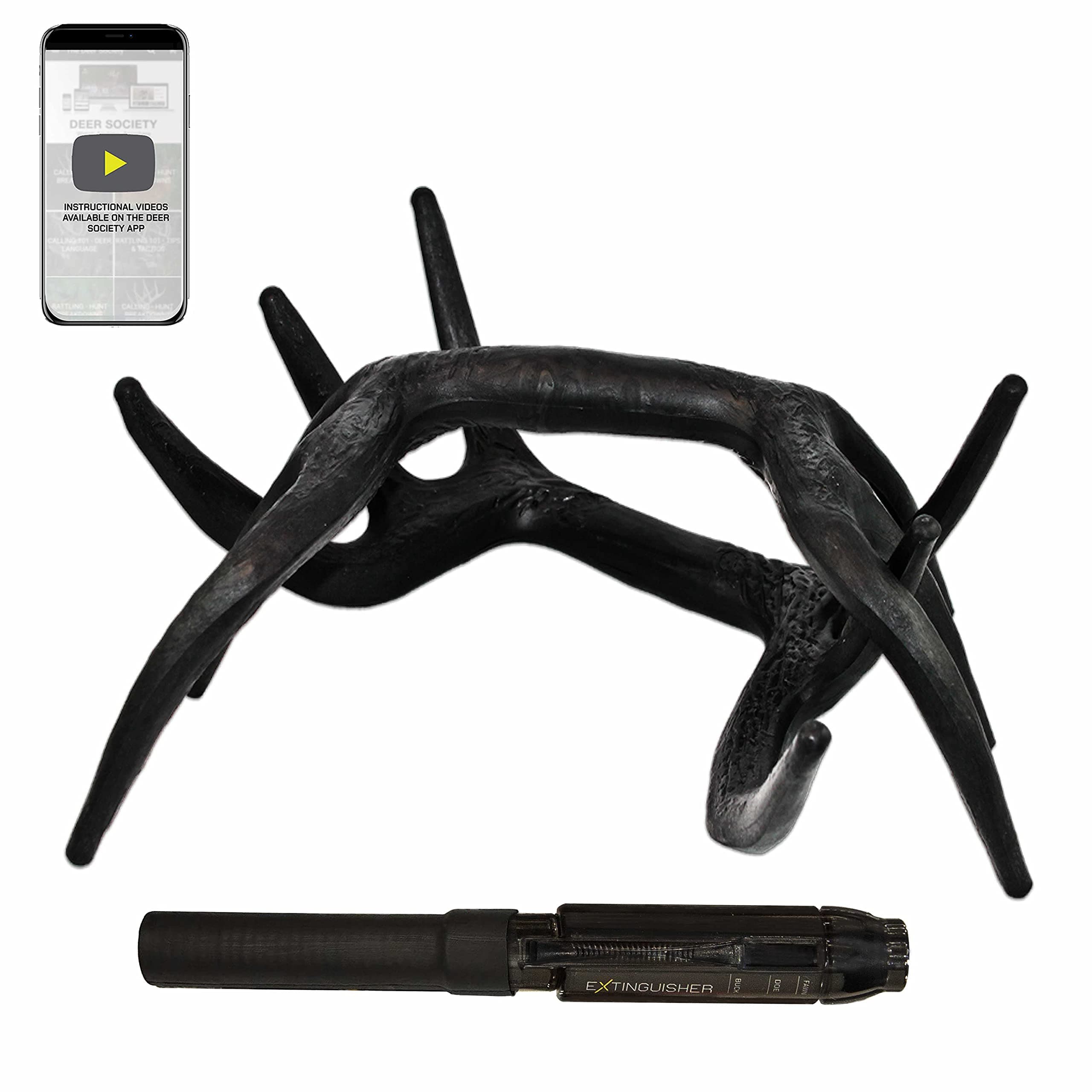 Extinguisher Deer Call and Black Rack Rattling System - Patented Modislide and Bone-Core Technology - NAHC Approved - Deer Hunting Accessories and Equipment