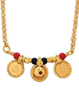 Radha's Creations Gold Copper Crystal and Brass Mangalsutra with Chain