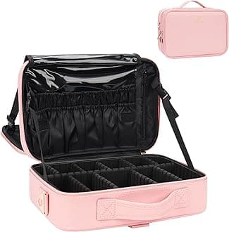 Relavel Rolling Makeup Case, Makeup Backpack Professional Makeup Artist Train Case
