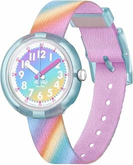 Girl Kids Watch Biosourced Quartz Waterproof Liquid Rainbow