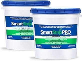 Smart Strip PRO Paint Remover, Professional Strength Formula, Strips Up to 20 Layers of Oil, Latex, Acrylic & Water-Based Paints, Varnishes & Stains Usually in One Application, 2 Quarts