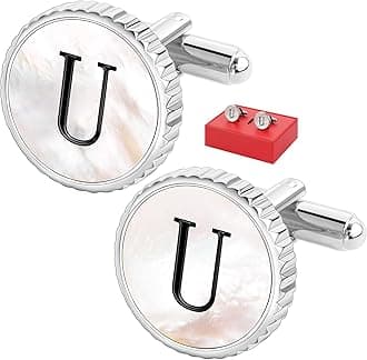 Cuff Links Mens Golden Silver Gunmetal Black, Cufflinks for Men Custom Initial Personalized Mother Of Pearl Mens Cufflink for Shirt Golden Silver Gunmetal Black Cuff Link Shirt for Wedding