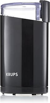 KRUPS Coffee Mill and Spice Grinder 12 Cup Easy to Use, One Touch Operation 200 Watts Coffee, Spices, Dry Herbs, Nuts Black