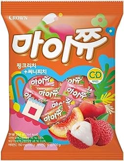 LENITH K-Food Crown Chewy Fruit Snack Gummy Variety Pack Fruit Gummy Candy 284g – Pink Rich Sunny Peach (Pack of 1)