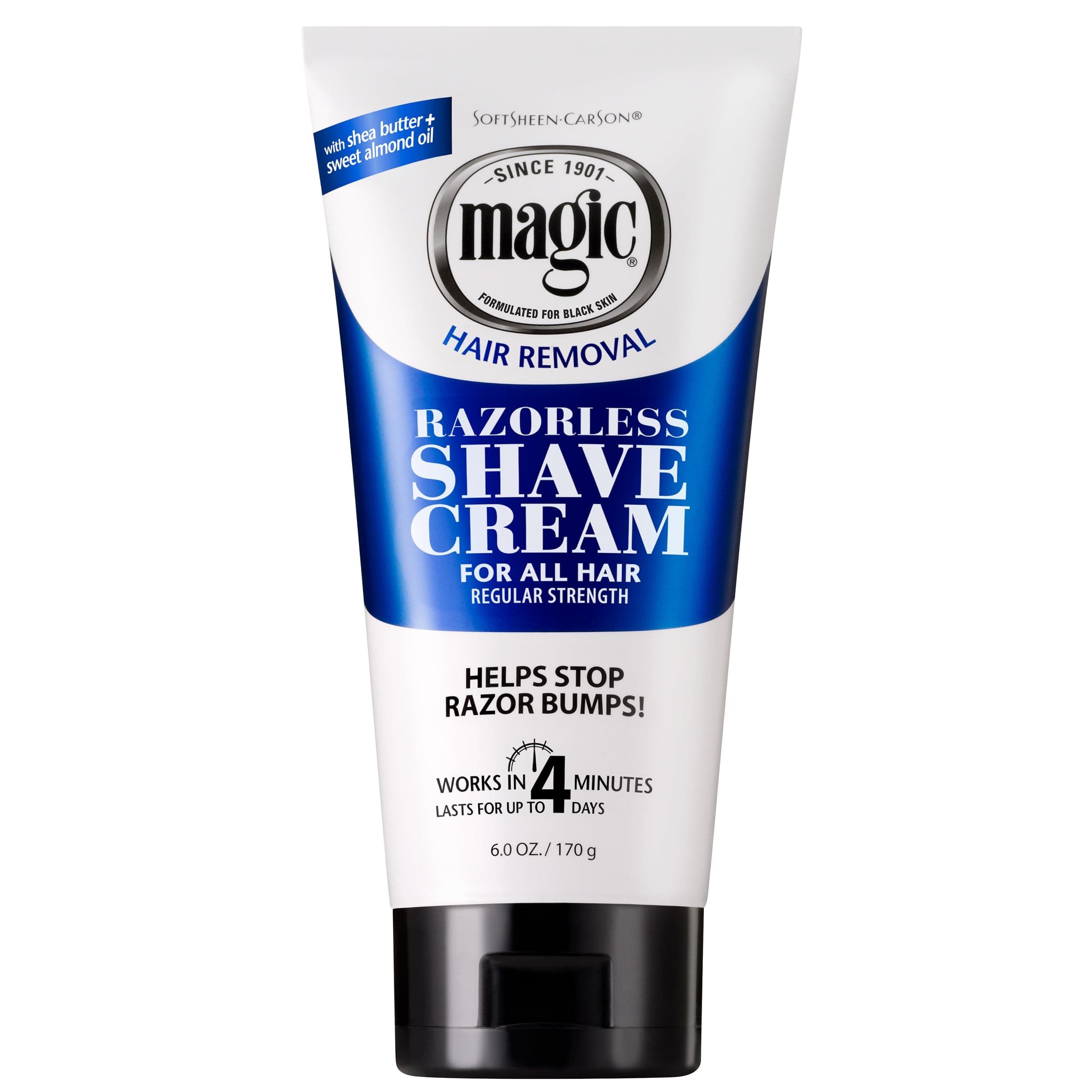 Carson Magic Razorless Cream Shave - Regular Strength for Normal Beards, 6 oz