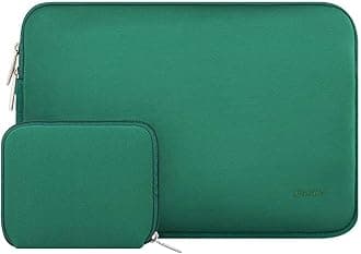 MOSISO Laptop Case 13.3 inch, 13-13.3 inch Laptop Sleeve Bag Compatible with MacBook Air/Pro 13/Pro 14 M5 M4 M3 M2 M1, HP Dell ASUS Lenovo, Neoprene Computer Sleeve Bag with Small Case, Peacock Green