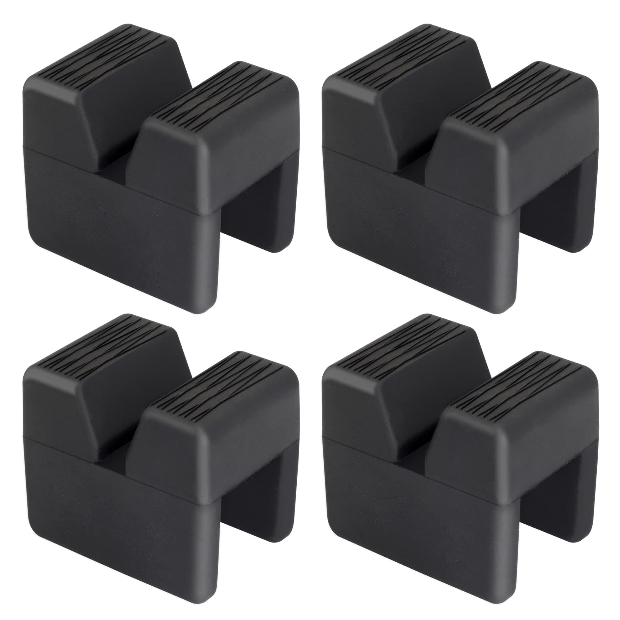 4 Pcs Car Jack Pad Adapter for Jack Stand Universal Rubber Slotted Frame Rail Pinch Welds Protector - 3.0 tons (Cube, 4)