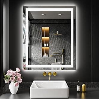 LOAAO 20X28 LED Bathroom Mirror with Lights, Anti-Fog, Dimmable, Backlit + Front Lit, Lighted Bathroom Vanity Mirror for Wall, Memory Function, Tempered Glass, Shatter-Proof, ETL Listed