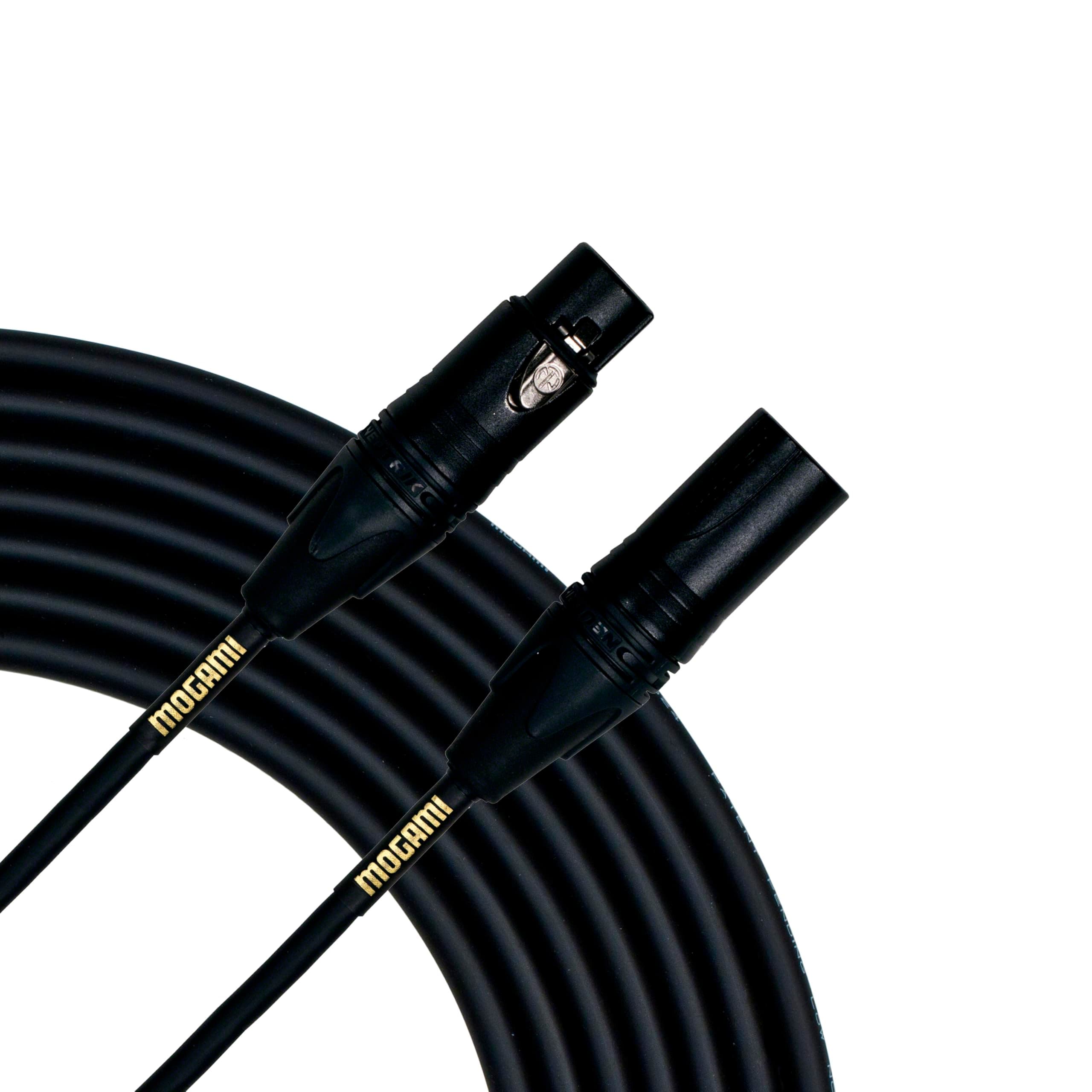 Gold Studio 50 XLR to XLR Quad Conductor Patch Cable 50 feet with Gold Contacts, XLRM-XLRF Connectors, Pro Audio Noise-Free