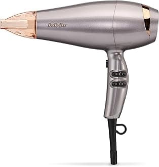 Shimmer Hair Dryer - 2100W Professional Ionic Blow Dryer, Lightweight Travel Hairdryer, Fast Drying Ceramic Hair Dryer, 3 Heat & 2 Speed Settings, Silver, 5336BU