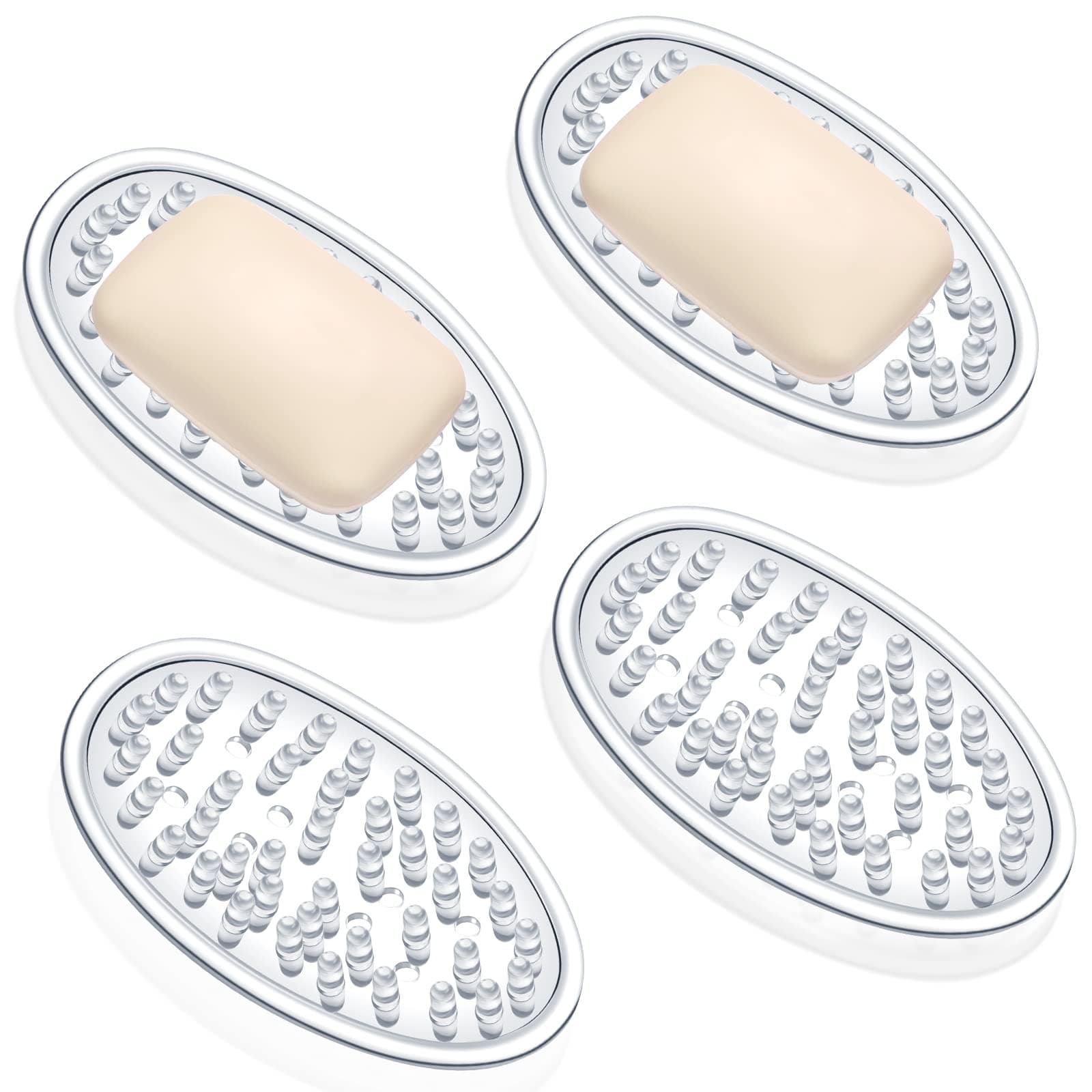 2 Pcs Plastic Soap Holder