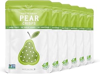 - Nature’s Turn Freeze-Dried Pear Crisps – Healthy, Gluten-Free, Crispy & Delicious, Plant-Based Snack, Ideal for Cereal, Smoothies, School Lunches, & On-the-Go, Bags of 6 (1.2 oz Each)