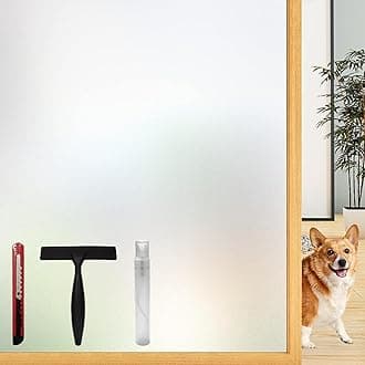 Frosted Glass Window Privacy Film with Installation Tools, Removable, Peep-Proof, Static Cling, Heat Control, UV Protection, Anti-Glare, Ideal for Home, Shower (29.5 x 157.5 Inch)