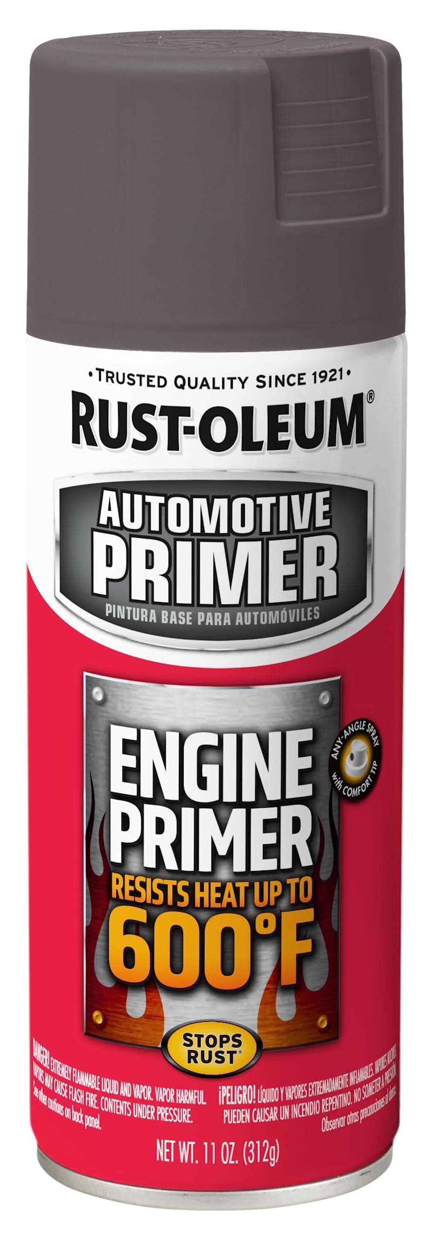 Rust-Oleum 363573 Engine Enamel Spray Paint, 11 oz, Flat Gray Primer, (Pack of 1)