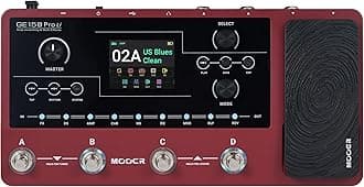 MOOER GE150 Pro Li Guitar Amp Modelling Multi Effects PedalBuilt-in Battery with 200 Presets, 151 Effects, 55 Amp Models, 26 Cab Sims, 10 IR Slots, 4 Footswitches