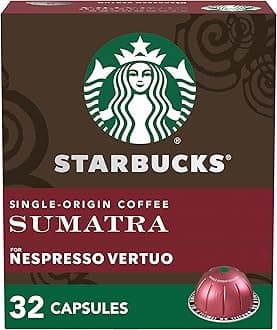 by Nespresso Vertuo, Single-Origin Sumatra, Dark Roast Coffee, 32-count Coffee Pods, Brews 7.8 oz.