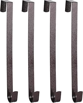 Sattiyrch 15" Wreath Hanger for Front Door,Sturdy Steel Wreath Door Hanger,Over The Door Hanger Hook (Textured Brass,4)