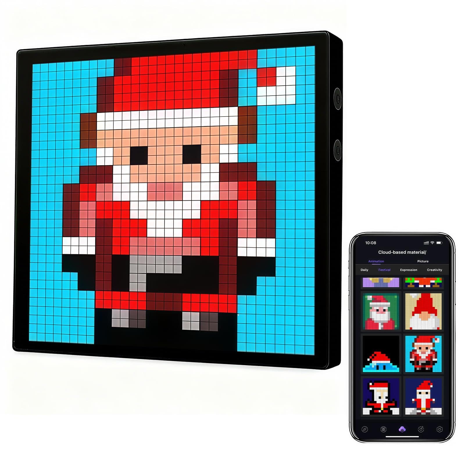 LED Pixel Display, 32x32 Programmable Pixel Art Display with APP Control for Kids Boys Girls, Creative Animations,Fun Text and Digital Clock, Gaming Accessories for Desk/Wall Room Decor