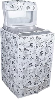 Classic® Top Load Washing Machine Cover Suitable For LG 6 Kg, 6.2 Kg, 6.5 Kg, 7 Kg (56cmsX56cmsX85cms, Half White & Grey)