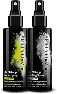 Skindinavia Oil Control Makeup Primer and Finishing Spray – Shine-Reducing, Pore-Minimizing, Sweat-Resistant Formula for Long-Lasting Wear (2 x 4 fl oz)