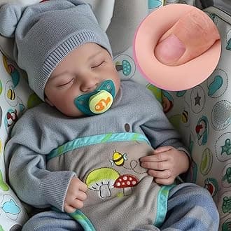 JIZHI Lifelike Reborn Baby Dolls - 17 Inch Realistic Newborn Baby Doll Real Life Realistic Baby Dolls Poseable Body Sleeping Baby Boy with Feeding Kit for Children 3+