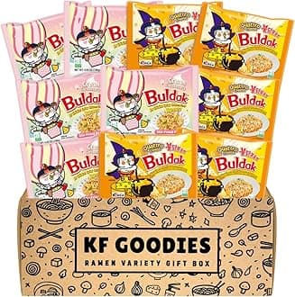 Samyang Buldak Hot Spicy Chicken Ramen Noodle Korean Stir-Fried Ramen, Cream Carbonara & Quattro Cheese Flavor (5 Pack Each)
