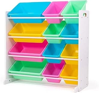 Kids' Toy Storage Organizer, White/Pastel (WO560P)