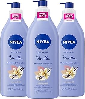 NIVEA Vanilla and Almond Oil Infused Body Lotion, 50.7 Fl Oz, Pack of 3