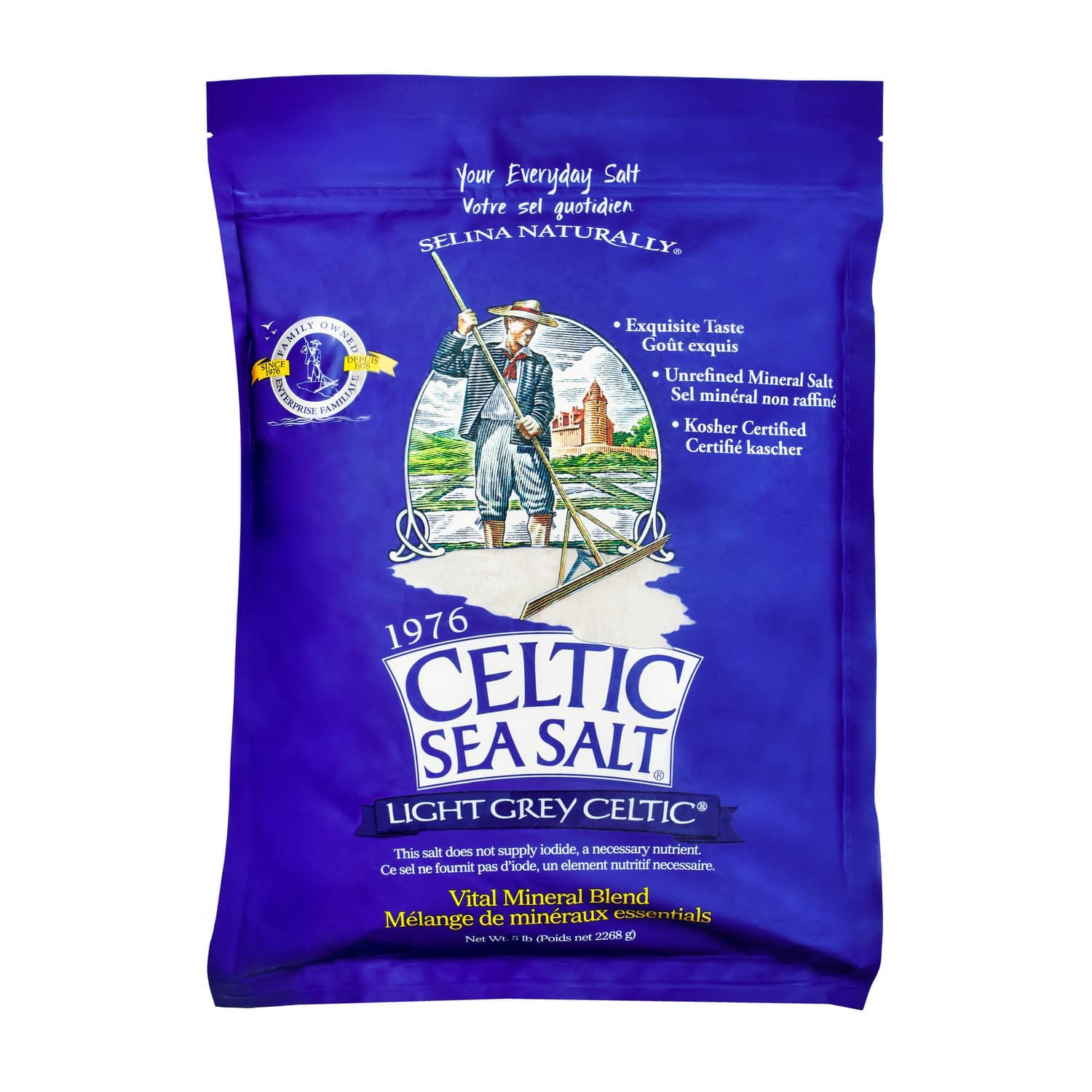 Celtic Sea Salt Bag, Light Grey, 5 Pound