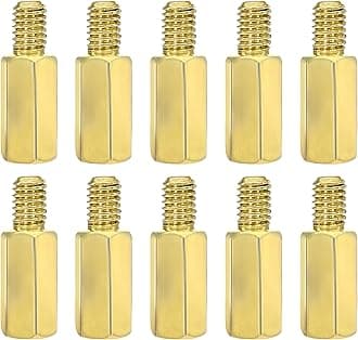 M3 15+6mm Male Female Brass Hex Standoff Spacer Screws PCB Pillars Screw Nuts, 50Pcs