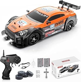 - Remote Control Car RC Drift Car 1/16 Scale 4WD with LED Lights 2.4ghz 18km/H Rechargeable High Speed Drift Racing Sport Toy for Adults Boys Girls Kids Gift 2pcs Batteries and Extra Tires