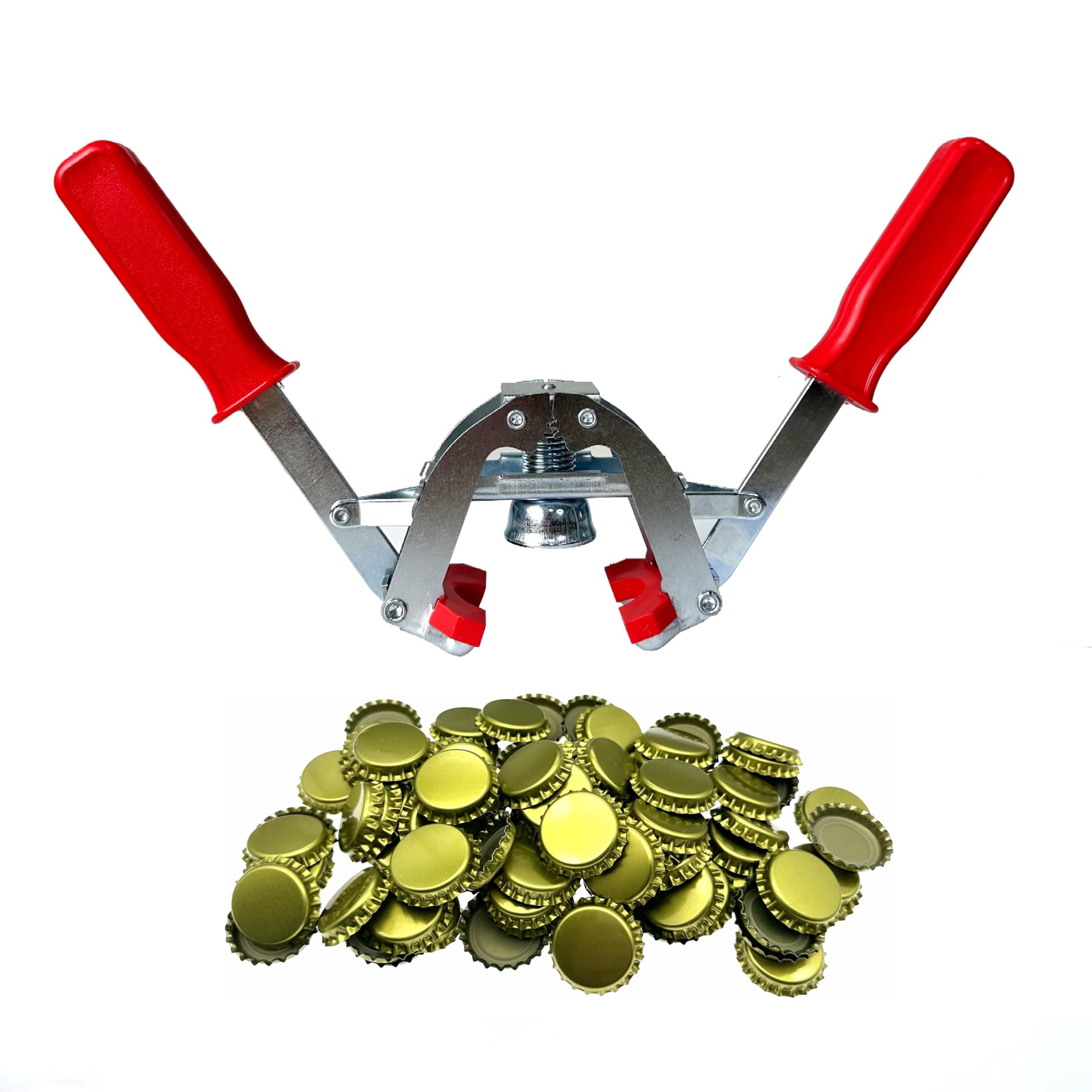 Manual Beer Bottle Capper Tool with 150 count Beer Bottle Caps,26mm Beer Corking Machine for Home Brewing(Crown Cap WN005)