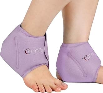 Comfytemp Ankle Ice Pack Wrap for Men & Women, Reusable Gel Hot Cold Compress for Achilles Tendonitis, Plantar Fasciitis, Sprained Ankles, Ankle Recovery Must Haves, 2 Packs, Purple