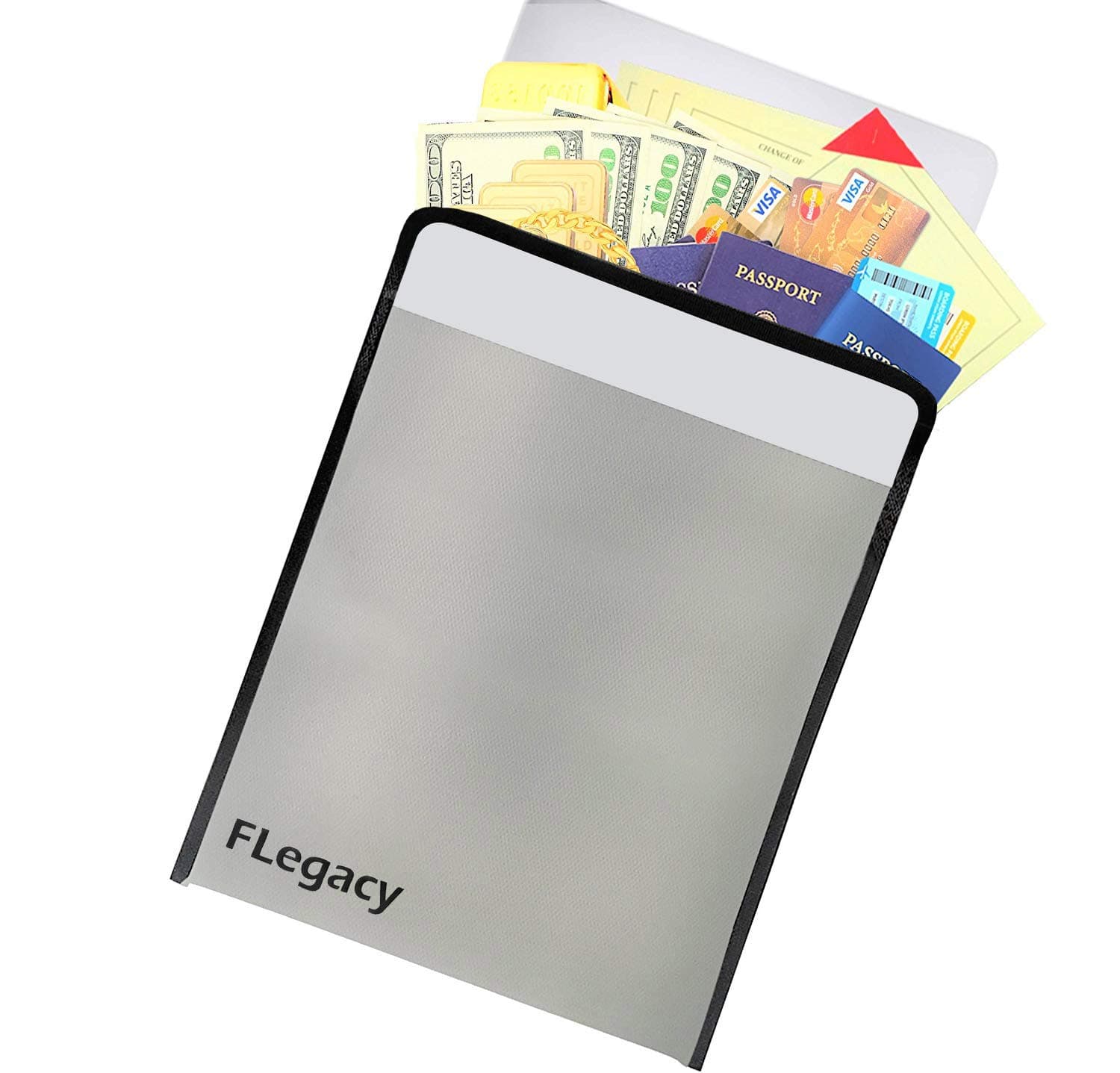 Fireproof Document Bag & File Holder | 15" x 12" Safe Folder & Organizer for Money & Valuables | Important Magazine, Movie Bags, Jewelry