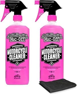 Muc-Off Nano Tech Motorcycle Cleaner Spray 1L (Pack of 2) | OG Pink Nano Tech Formula | Safe on All Surfaces & Disc Brakes | Powerful, Fast-Acting Alkaline-Based Motorcycle Cleaner