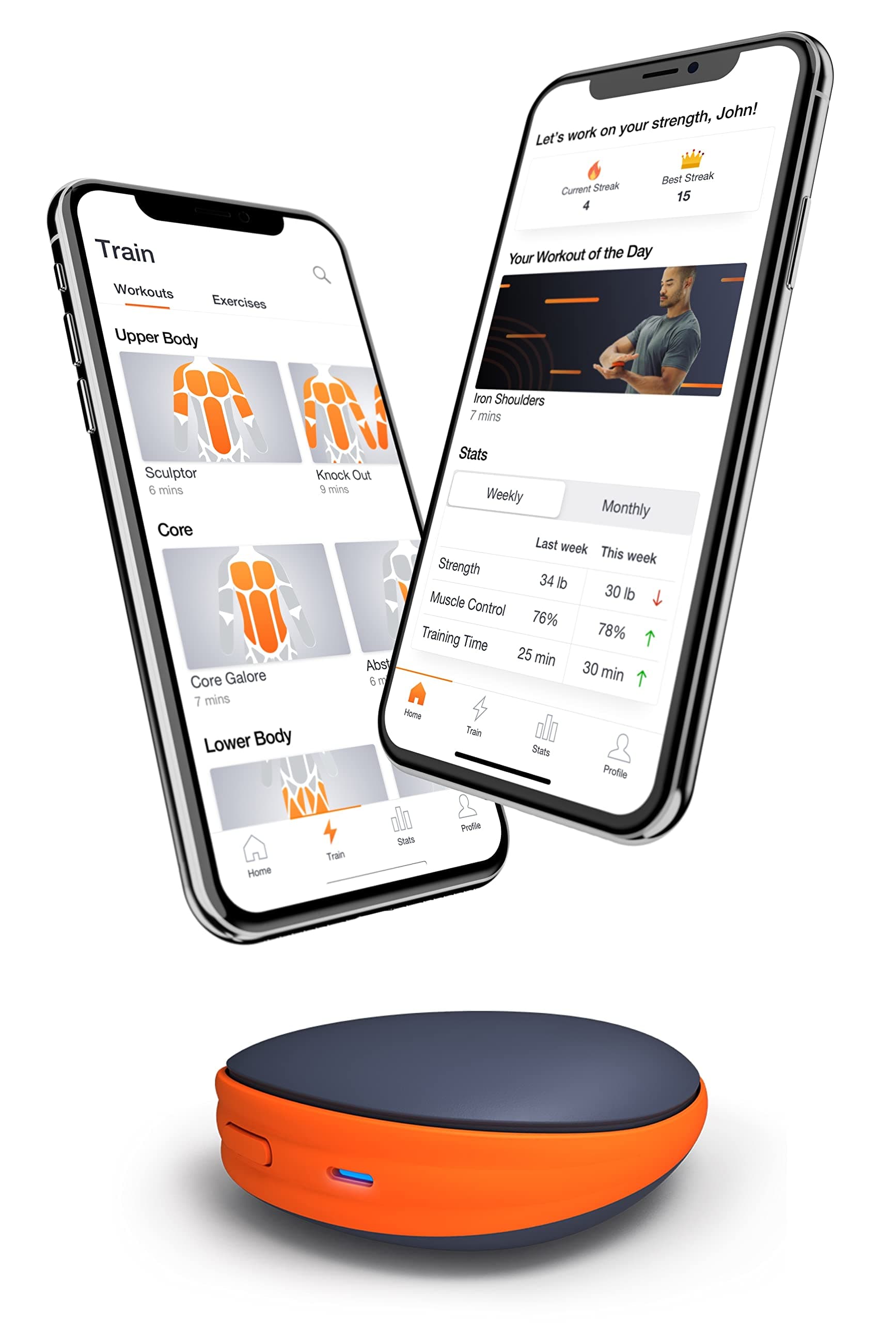 Activ5 Portable Strength Training Device and Coaching App, Black/Orange