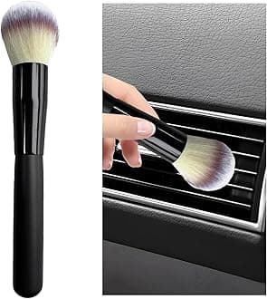Car Interior Dust Brush, Soft Scratch Free Auto Detailing Brushes, Universal Vehicle Interior Cleaning Tool for Automotive Dashboard, Air Vents, Leather(Long Beige)